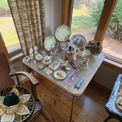Sale Photo Thumbnail #25: perfume bottles , majolica plate ++