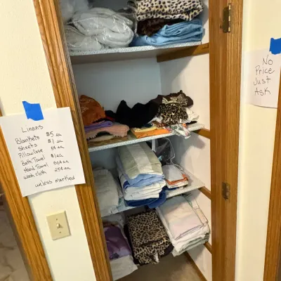 Sale Photo Thumbnail #59: linen closet contents