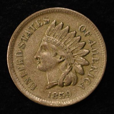 1859 INDIAN CENT XF