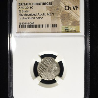 Sale Photo Thumbnail #110: c.60-20 BC BI STATER OBV DEVOLVED APOLLO NGC CH VF