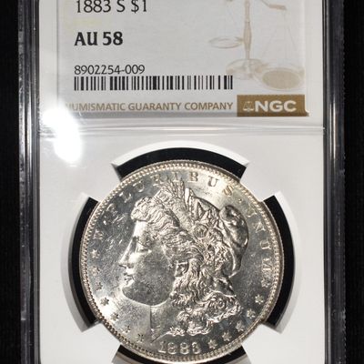 1883-S MORGAN DOLLAR NGC AU-58