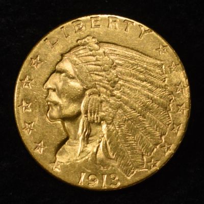 Sale Photo Thumbnail #434: 1913 INDIAN GOLD $2.5 CH BU