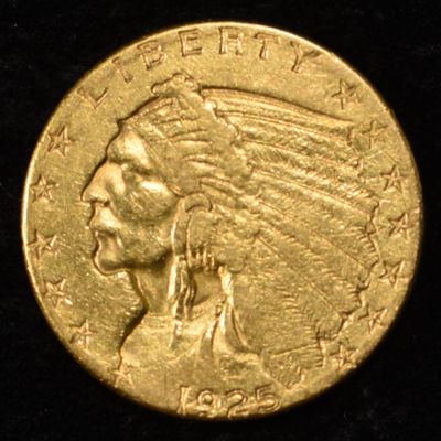 Sale Photo Thumbnail #441: 1925-D $2.5 GOLD INDIAN AU