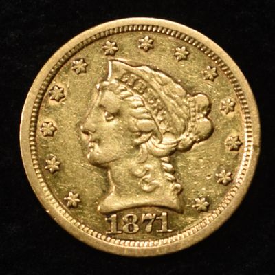 Sale Photo Thumbnail #433: 1871-S LIBERTY GOLD $2.5 AU/BU