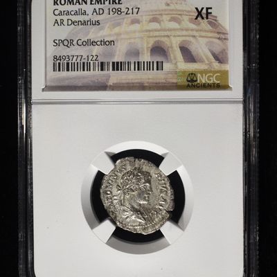 Sale Photo Thumbnail #213: CARACALLA, AD 198-217 AR DENARIUS NGC XF