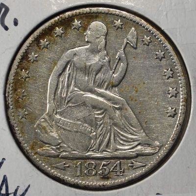 Sale Photo Thumbnail #167: 1854-O LIBERTY SEATED HALF DOLLAR XF/AU