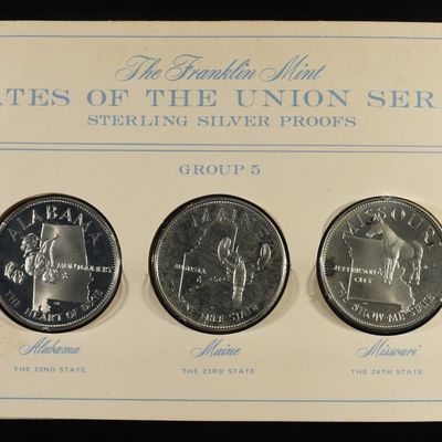 Sale Photo Thumbnail #382: FRANKLIN MINT STATES OF UNION SERIES SILVER PROOFS