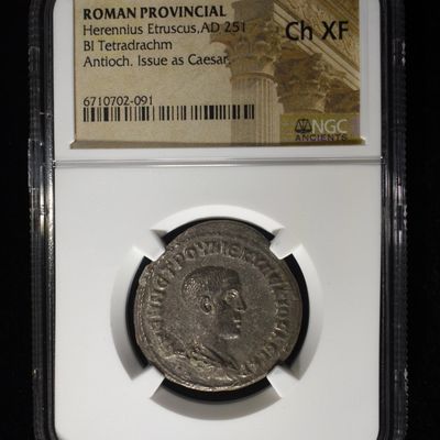 Sale Photo Thumbnail #218: AD 251 HERENNIUS ETRUSCUS NGC CH XF