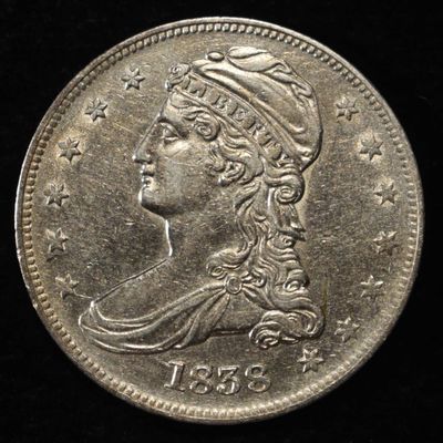 Sale Photo Thumbnail #340: 1838 BUST HALF DOLLAR AU/BU