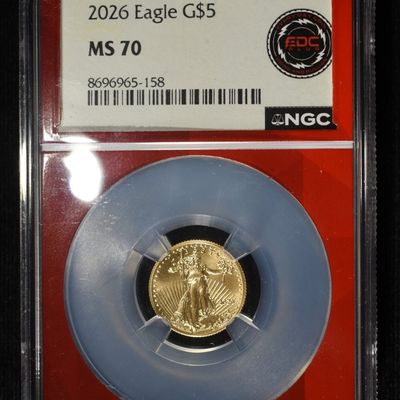Sale Photo Thumbnail #444: 2026 $5 GOLD EAGLE NGC MS70