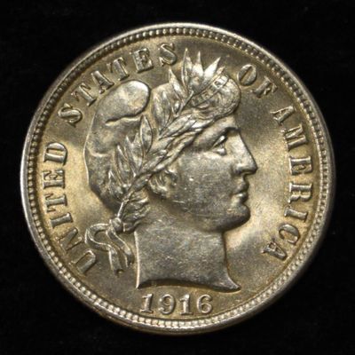Sale Photo Thumbnail #161: 1916 BARBER DIME GEM BU