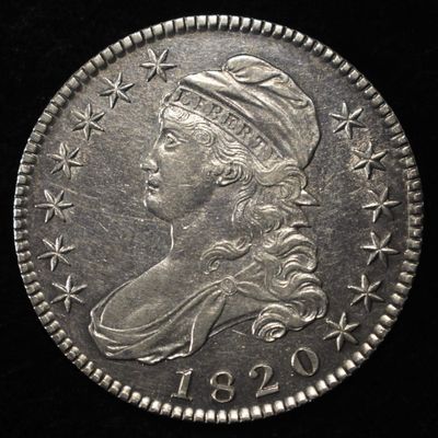 Sale Photo Thumbnail #338: 1820 BUST HALF DOLLAR CH AU