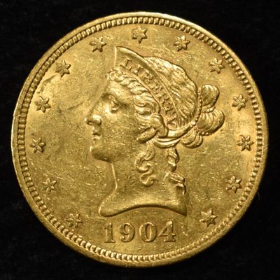 Sale Photo Thumbnail #449: 1904 $10 GOLD LIBERTY AU/BU