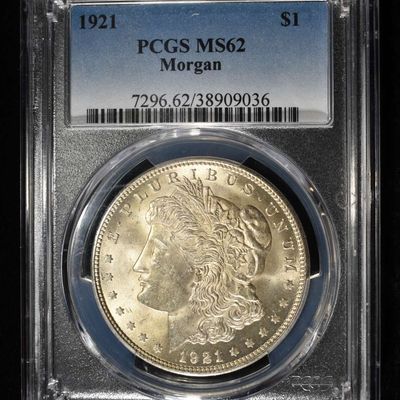 Sale Photo Thumbnail #190: 1921 MORGAN DOLLAR PCGS MS-62