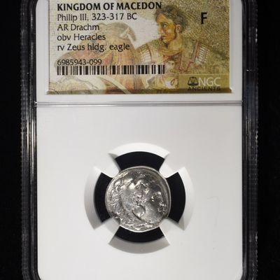 Sale Photo Thumbnail #205: 323-317 BC PHILIP III AR DRACHM  NGC F