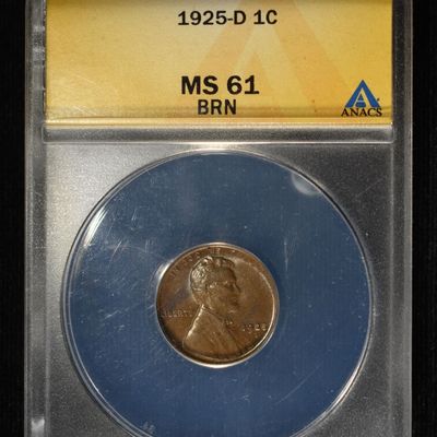 1925-D LINCOLN CENT ANACS MS-61 BN