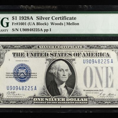 Sale Photo Thumbnail #380: 1928A $1 SILVER CERTIFICATE PMG 65 EPQ