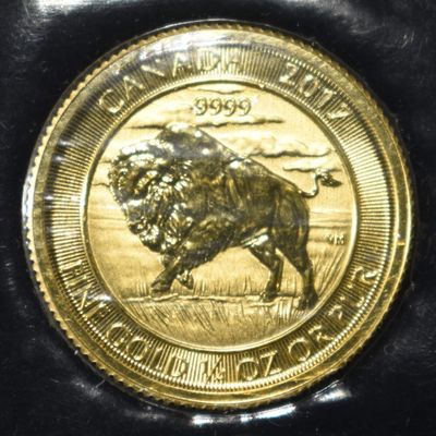 Sale Photo Thumbnail #435: 2017 CANADA 1/4 OZ GOLD BUFFALO .9999 FINE