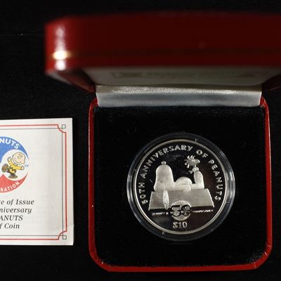 Sale Photo Thumbnail #404: 50TH ANNIV OF PEANUTS 1 OZ .999 SILVER PROOF