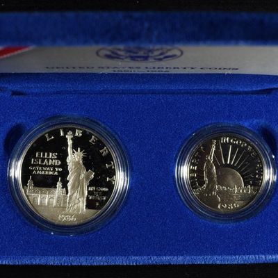 Sale Photo Thumbnail #259: 1986-S $1 & 50C STATUE OF LIBERTY COMMEMS