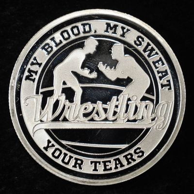 Sale Photo Thumbnail #398: WRESTLING 1 OZ .999 SILVER ROUND