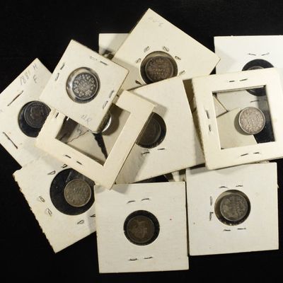 Sale Photo Thumbnail #308: (15) 92.5% SILVER CANADIAN 5 CENTS