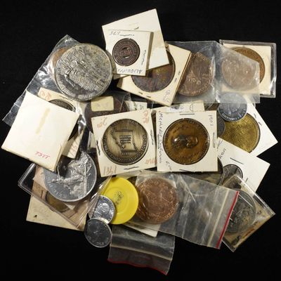 Sale Photo Thumbnail #232: (50) MISC. TOKENS AND MEDALS