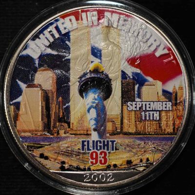 Sale Photo Thumbnail #242: 2002 AMERICAN SILVER EAGLE PAINTED MEMORIAL 9/11