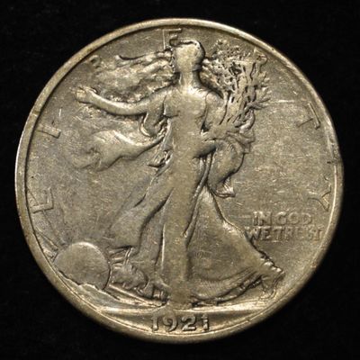 1921-S WALKING LIBERTY HALF DOLLAR VF