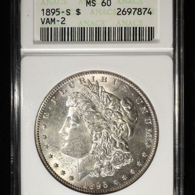 1895-S MORGAN DOLLAR ANACS MS-60 VAM-2