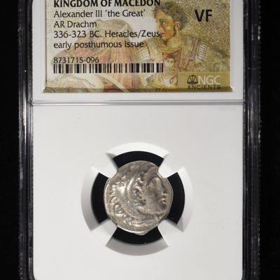 Sale Photo Thumbnail #202: 336-323 BC HERACLES/ZEUS AR DRACHM NGC VF