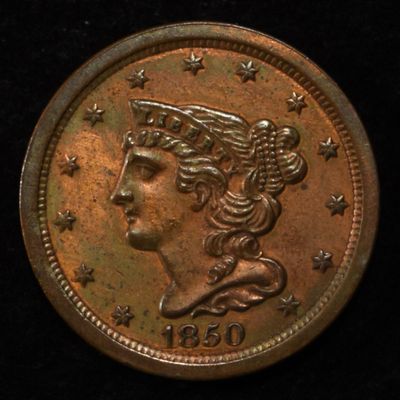 Sale Photo Thumbnail #326: 1850 HALF CENT AU/BU