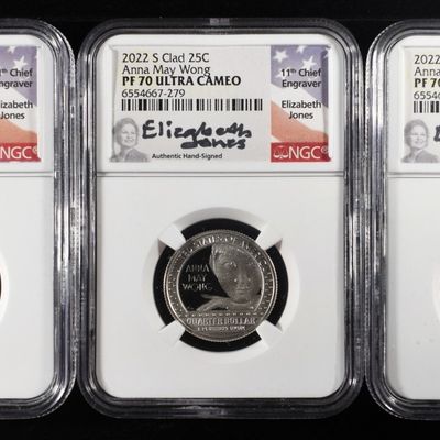 Sale Photo Thumbnail #166: (3) 2022-S CLAD WASHINGTON QUARTERS NGC PF70 UCAM
