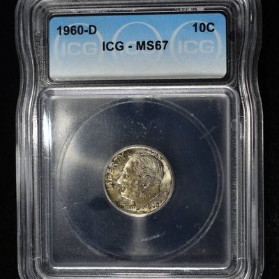 Sale Photo Thumbnail #163: 1960-D ROOSEVELT DIME ICG MS67