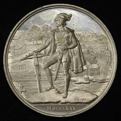 1865 SWISS SHOOTING MEDAL ZURICH, WHITE METAL