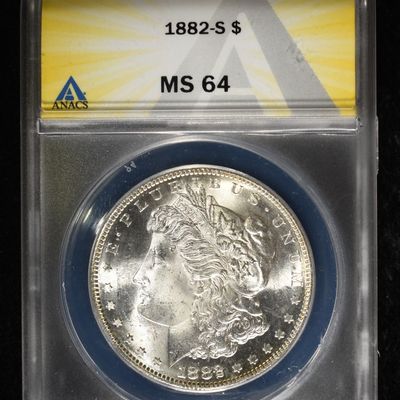 Sale Photo Thumbnail #174: 1882-S MORGAN DOLLAR ANACS MS-64