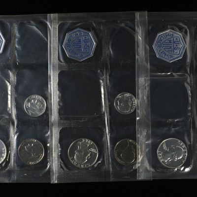 Sale Photo Thumbnail #128: (5) 1964 PARTIAL MINT SETS MISSING 50C & 1 CENT