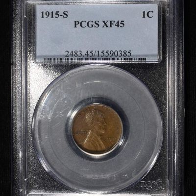 1915-S LINCOLN CENT PCGS XF-45