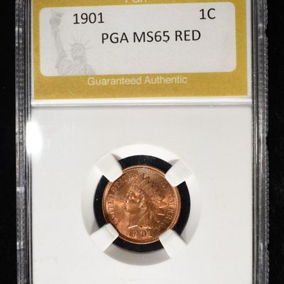 Sale Photo Thumbnail #151: 1901 INDIAN CENT PGA GEM BU RED