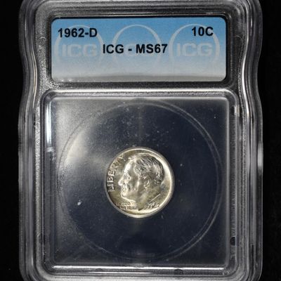 Sale Photo Thumbnail #164: 1962-D ROOSEVELT DIME ICG MS67