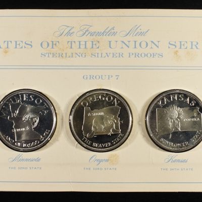 Sale Photo Thumbnail #384: FRANKLIN MINT STATES OF UNION SERIES SILVER PROOFS