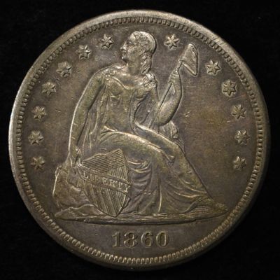 Sale Photo Thumbnail #348: 1860-O SEATED LIBERTY DOLLAR CH AU