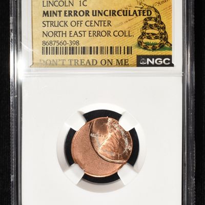 MINT ERROR UNC LINCOLN CENT NGC OFF CENTER BU