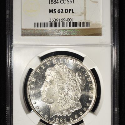 1884-CC MORGAN DOLLAR NGC MS-62 DPL