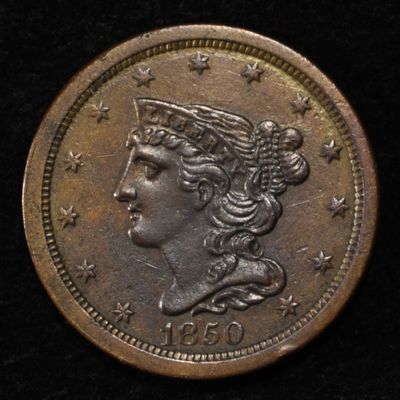 1850 HALF CENT CH AU