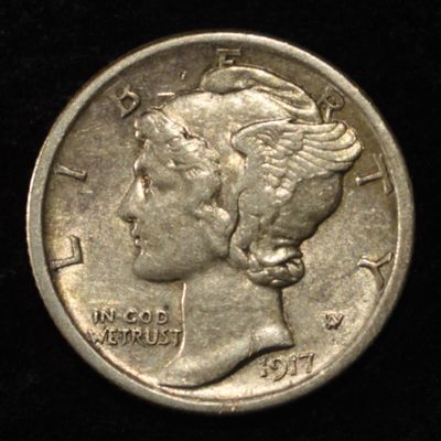 Sale Photo Thumbnail #331: 1917-D MERCURY DIME CH AU