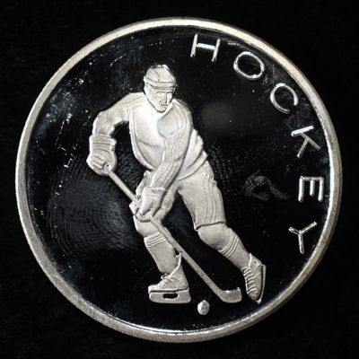 Sale Photo Thumbnail #393: HOCKEY 1 OZ .999 SILVER ROUND