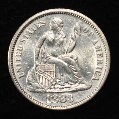 Sale Photo Thumbnail #330: 1883 SEATED LIBERTY DIME CH/GEM BU