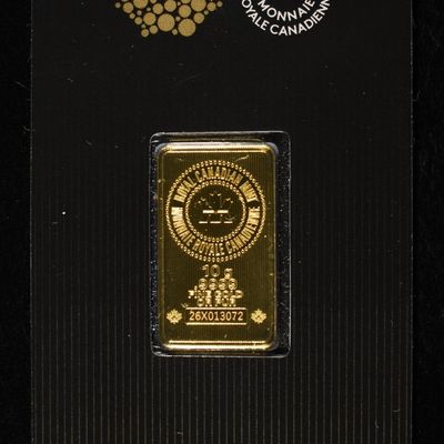 Sale Photo Thumbnail #428: ROYAL CANADIAN MINT 10 G .9999 GOLD BAR