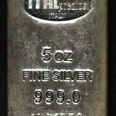 Sale Photo Thumbnail #410: ITALPREZIOSI 5 OZ .999 SILVER BAR